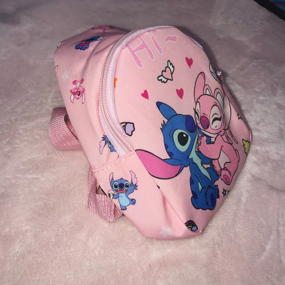 Stitch & Angela Heart Pink Small Sling Bag Backpack New without Tags - Picture 5 of 13